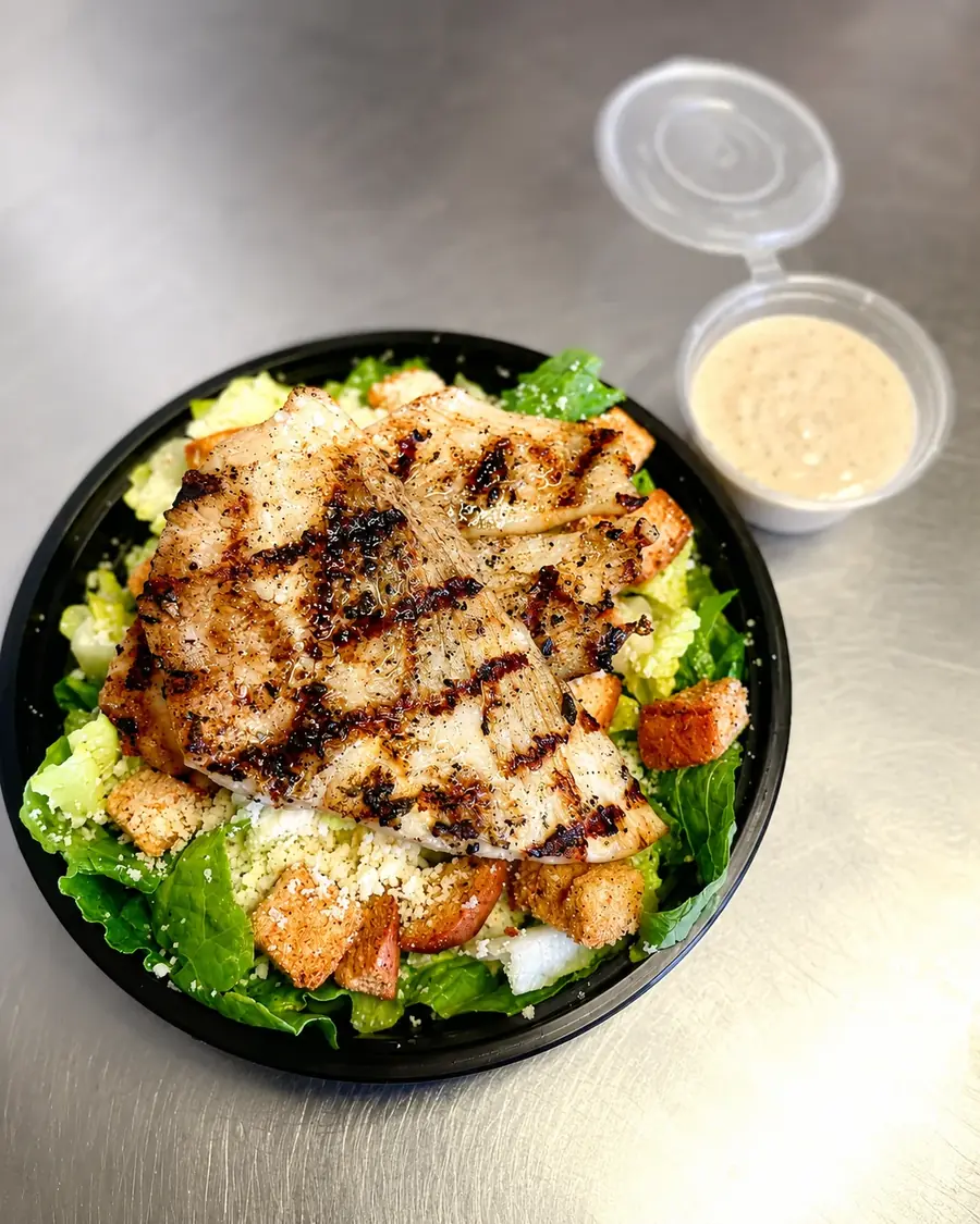 Classic Caesar Salad with added fish